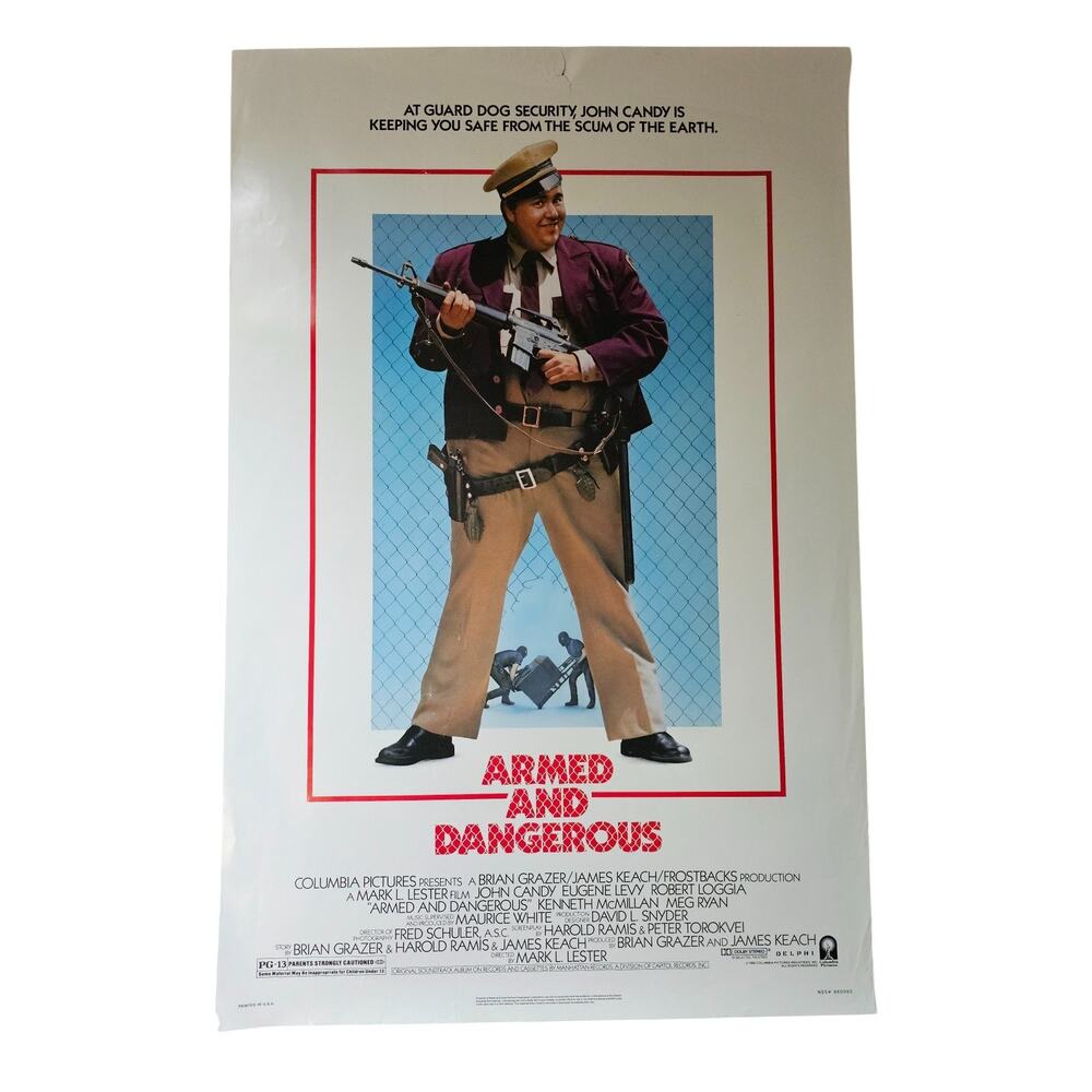 ARMED AND DANGEROUS original MOVIE POSTER 1986 John Candy 1980's 27"x40"